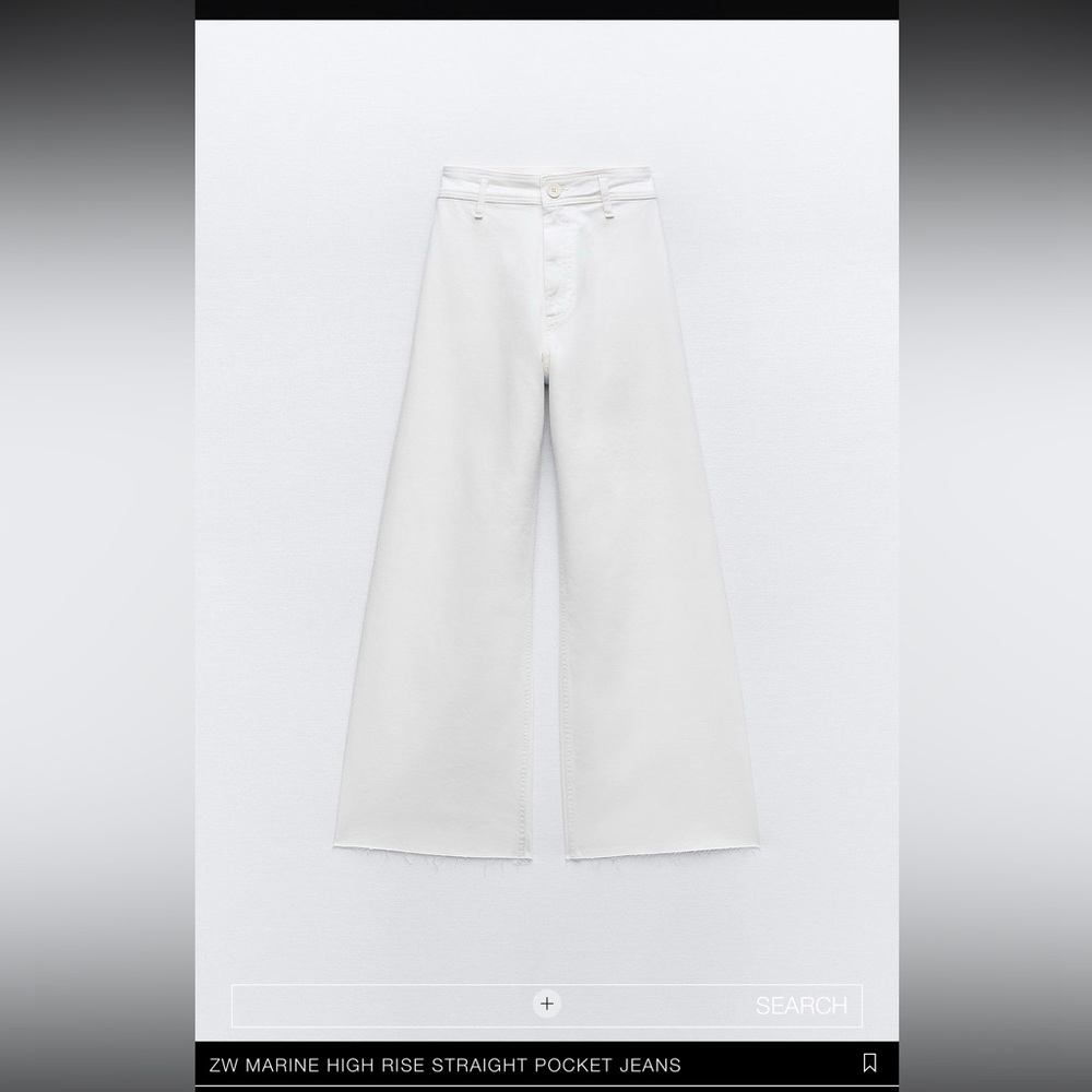 ZARA MARINE HIGH RISE STRAIGHT POCKET JEANS